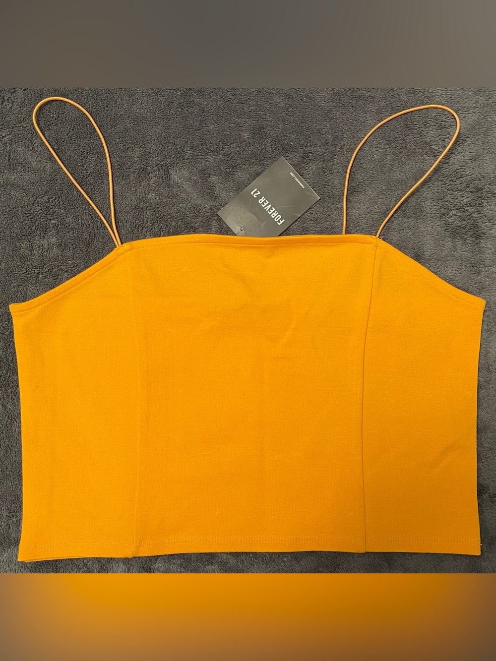 Forever 21 Mustard Yellow Spaghetti Strap Crop Top
